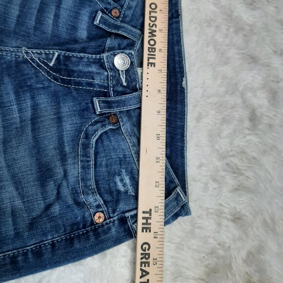 True Religion Women's Blue Skinny Flap Pocket Distressed Denim Jeans Size 26 - Picture 5 of 10